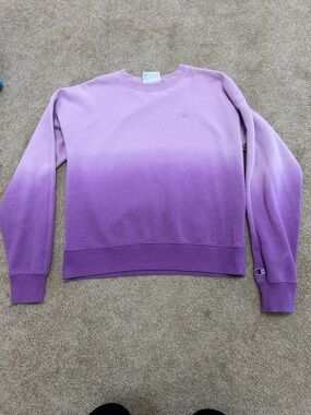 Champion Women's Lavender to Deep Purple Ombre Crewneck Sweatshirt